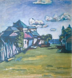 Landschaft mit Häusern